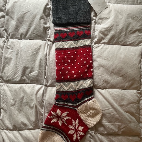 Natural Fair Isle Christmas Stocking Snowflake - Picture 3 of 11